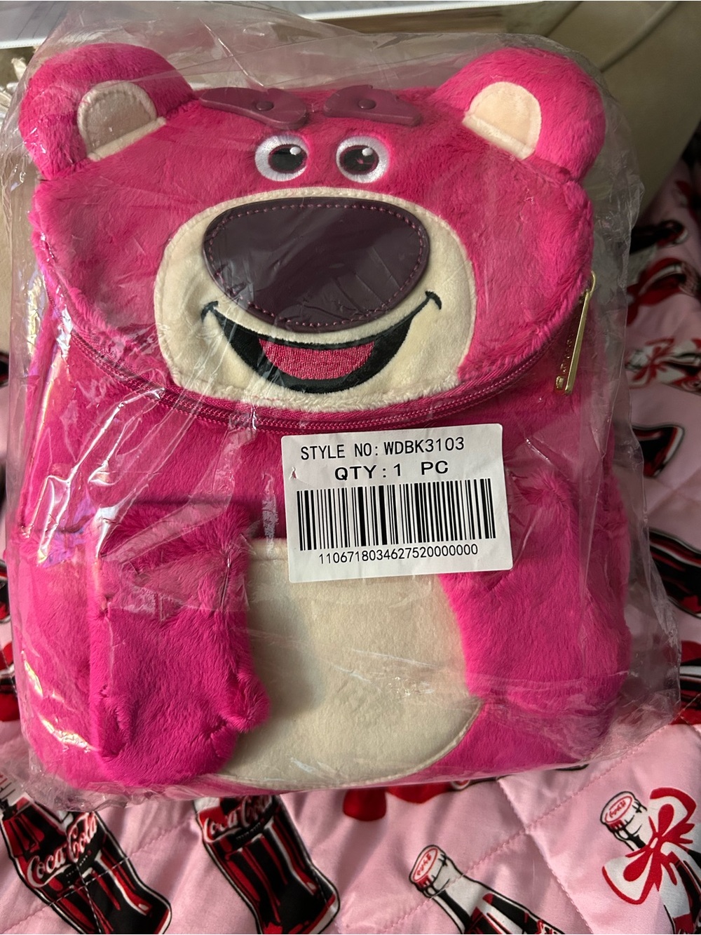 Loungefly Hot Pink Lotso Bear Plush Backpack